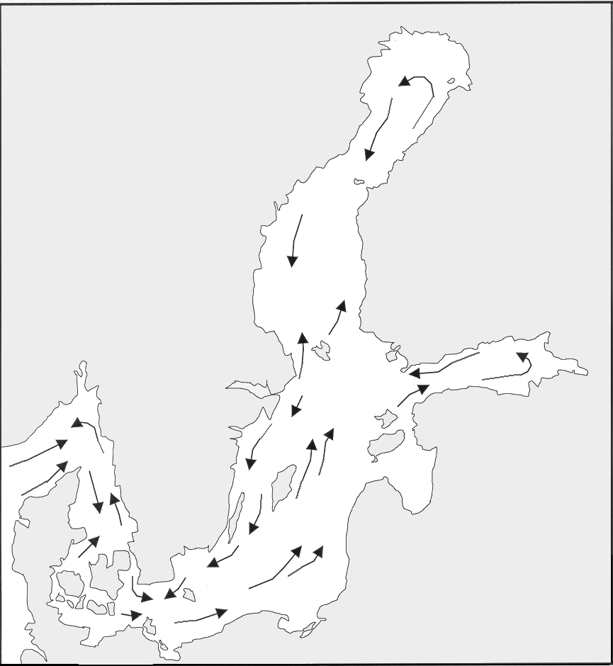 Meriveden liikkeet Itämerellä.