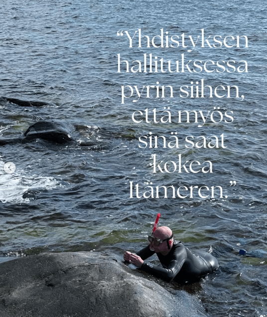 Ite vesirajassa. Kuva: Nina von Gruenewaldt.